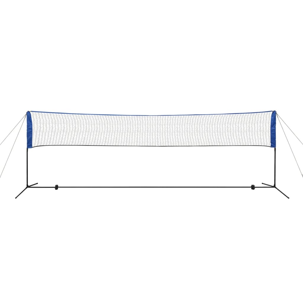 vidaXL Badmintonnät med fjäderbollar 500x155 cm