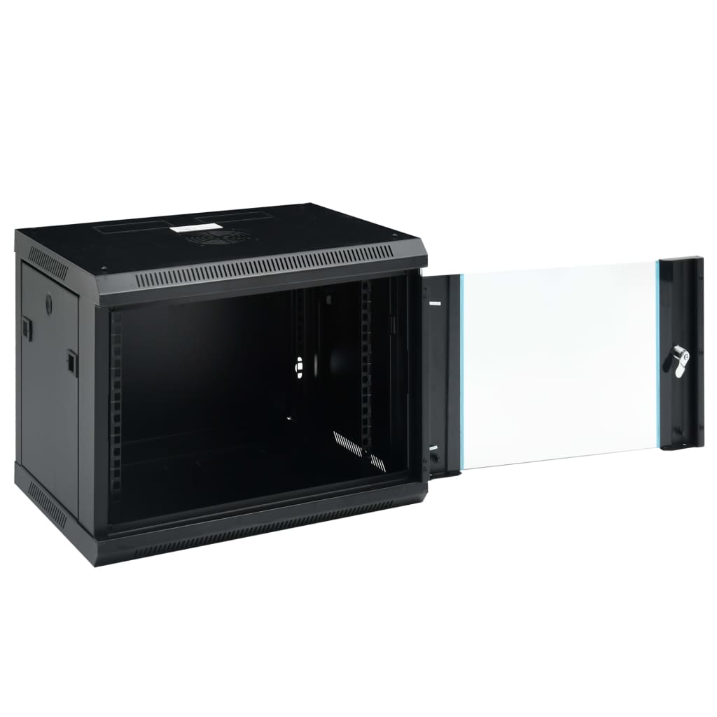 vidaXL 9U Nätverksskåp väggmonterat 19" IP20 600x450x510 mm