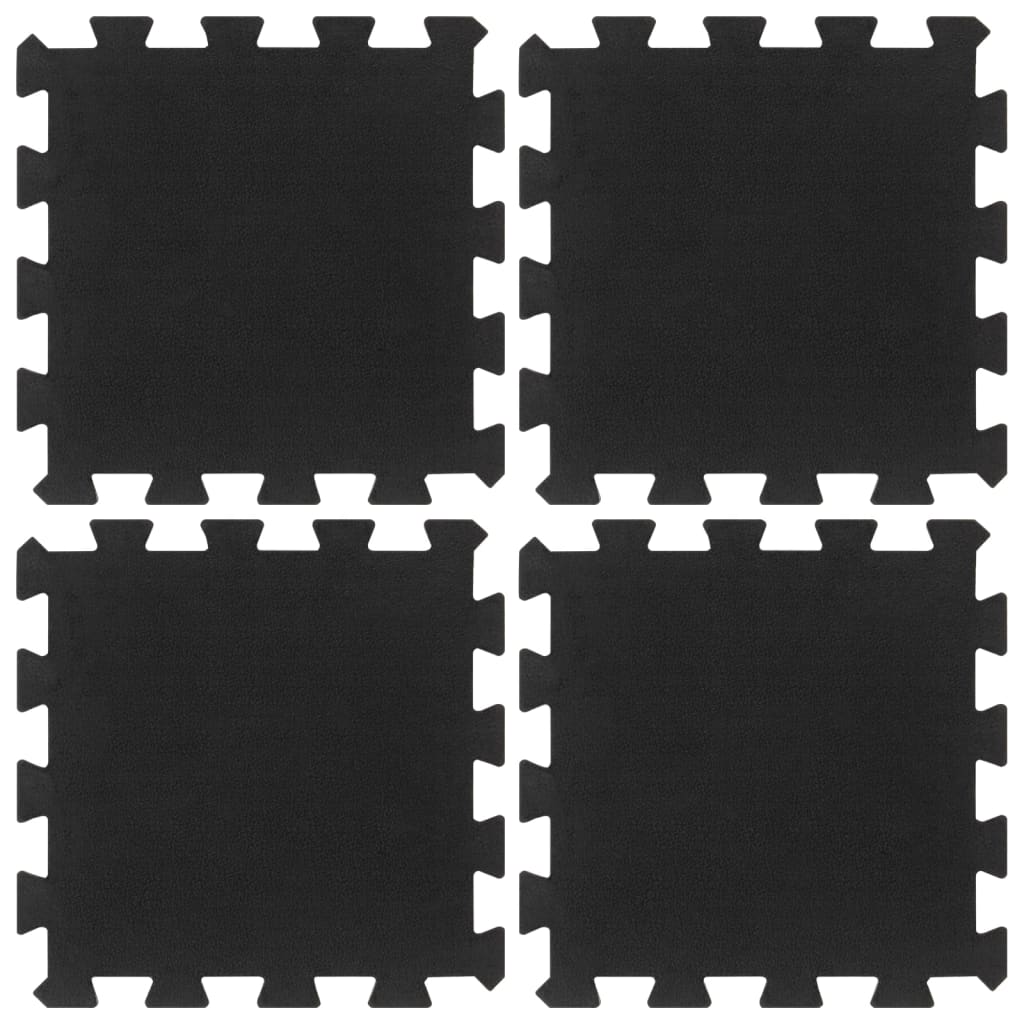 vidaXL Golvplattor gummi 4 st svart 16 mm 30x30 cm