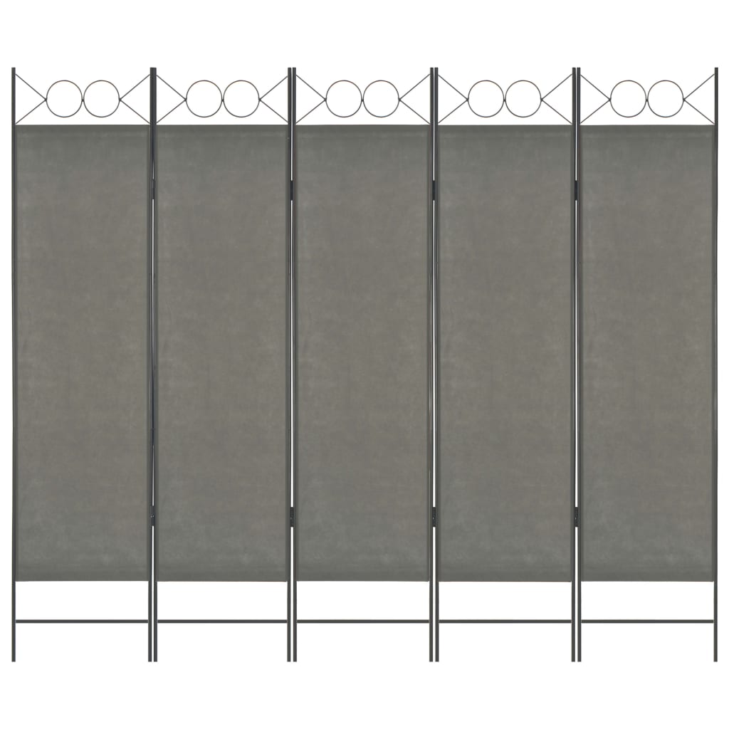 vidaXL Rumsavdelare 5 paneler antracit 200x180 cm