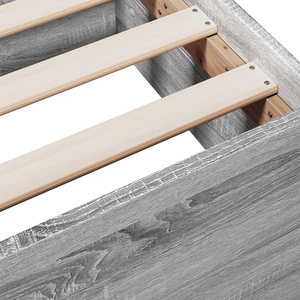 vidaXL Sängram med lådor grå sonoma 150x200 cm konstruerad trä