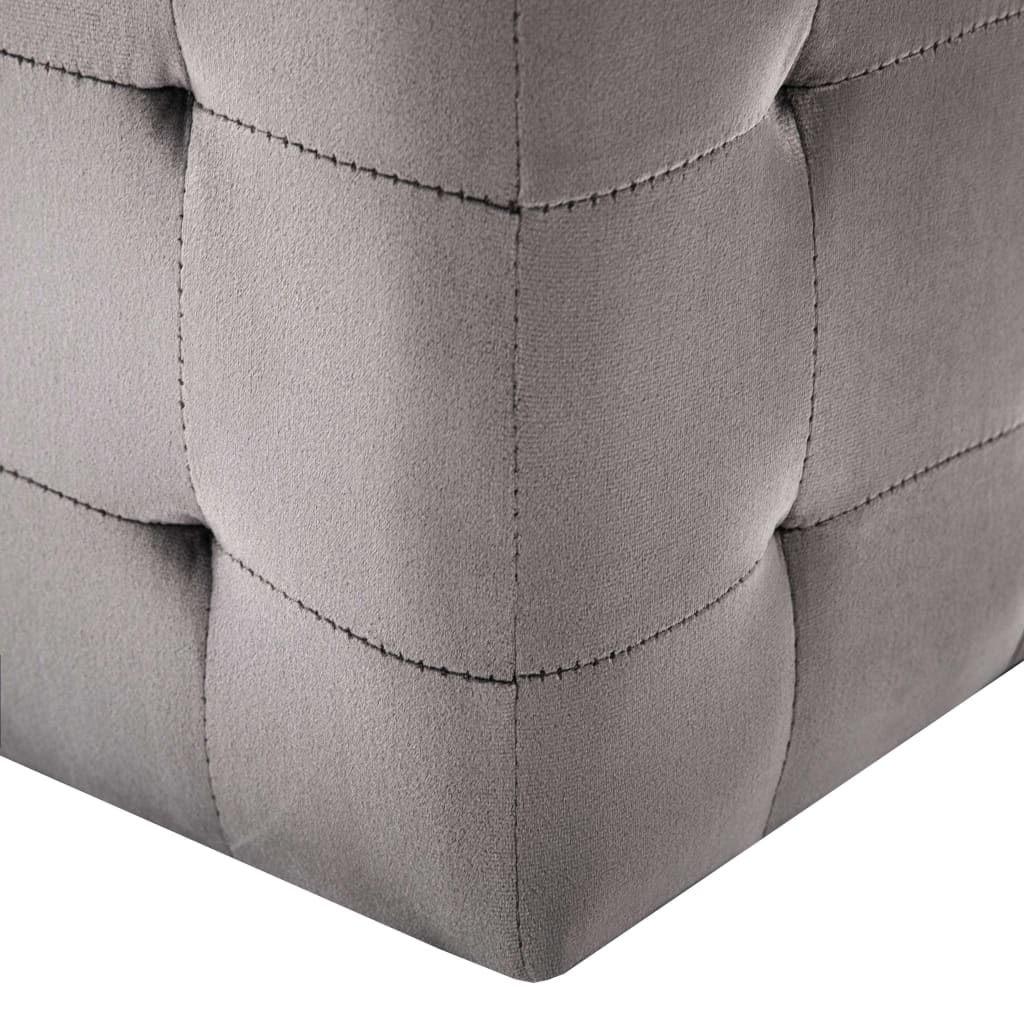 vidaXL Sängbord 2 st grå 30x30x30 cm sammetstyg