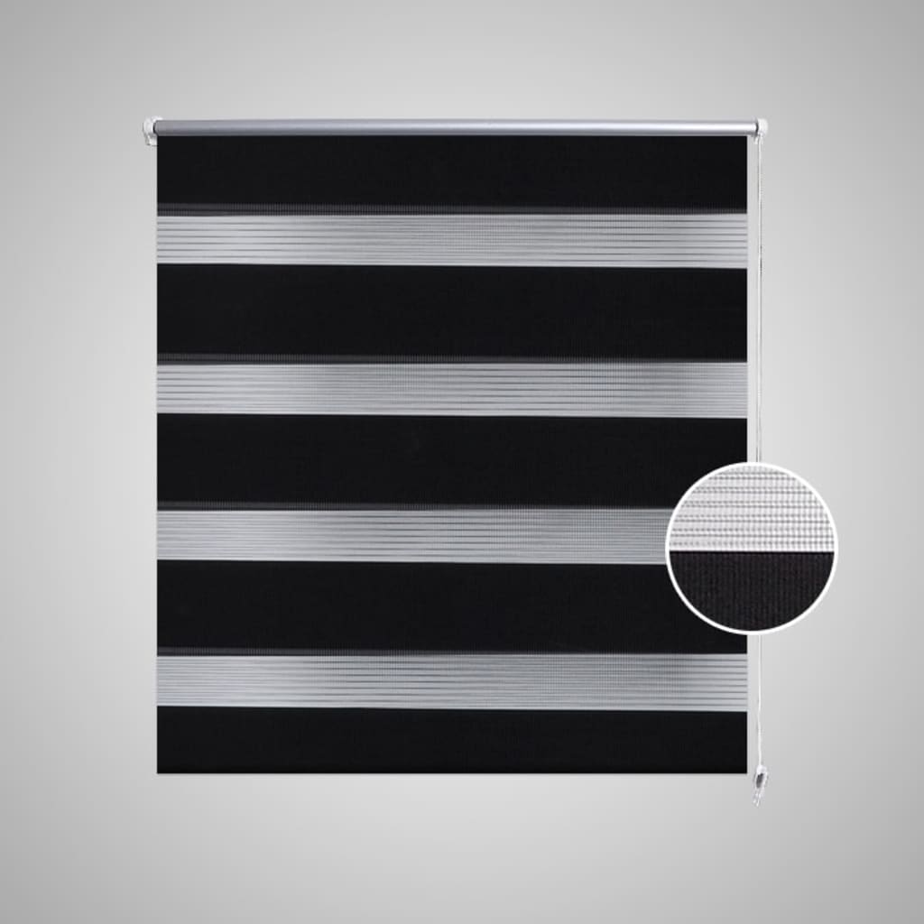 Rullgardin randig svart 60 x 100 cm transparent