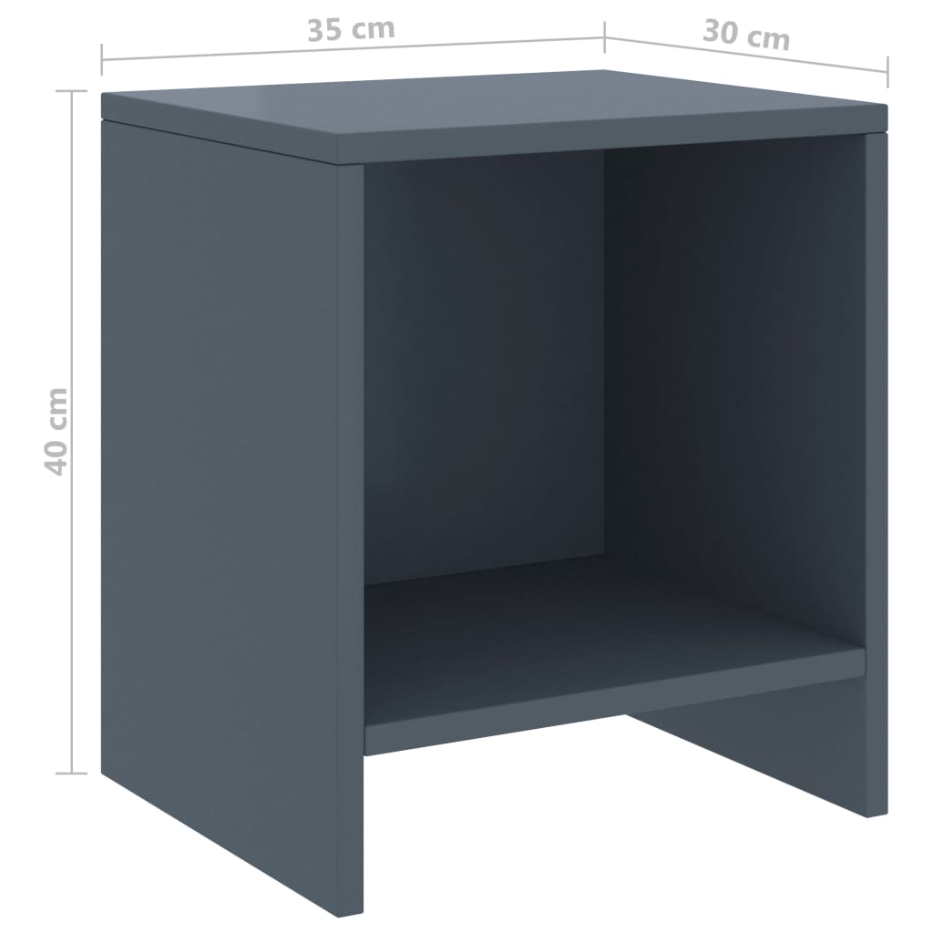 vidaXL Sängbord ljusgrå 35x30x40 cm massiv furu