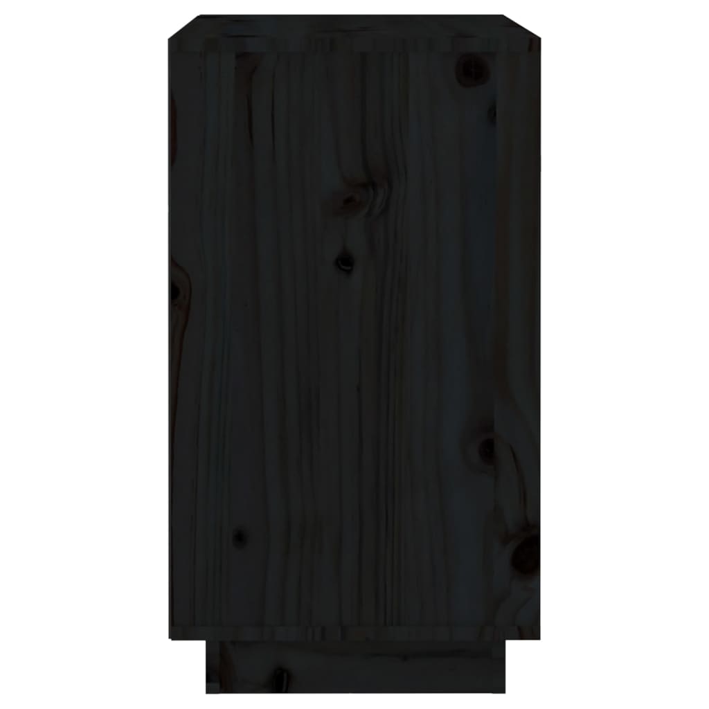 vidaXL Vinskåp svart 55,5x34x61 cm massiv furu