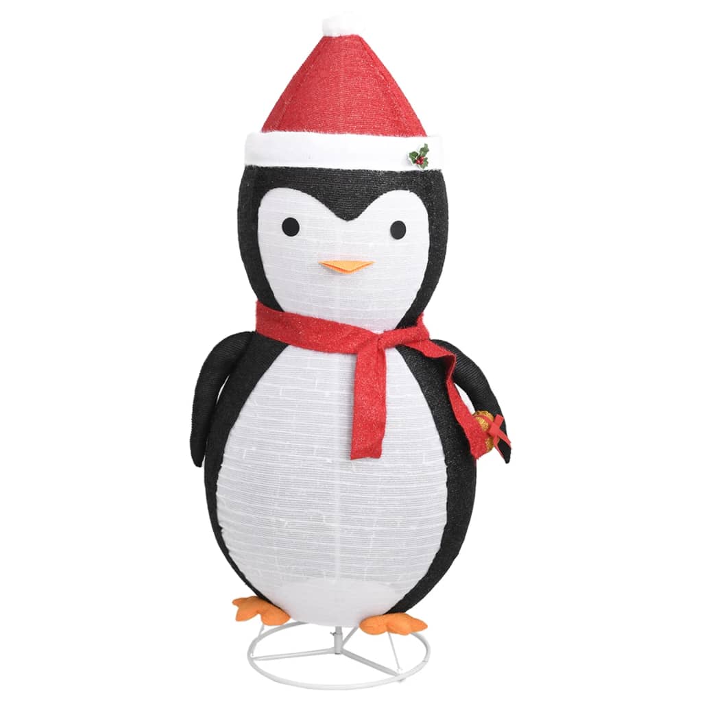 vidaXL Dekorativ pingvin med LED lyxigt tyg 180 cm
