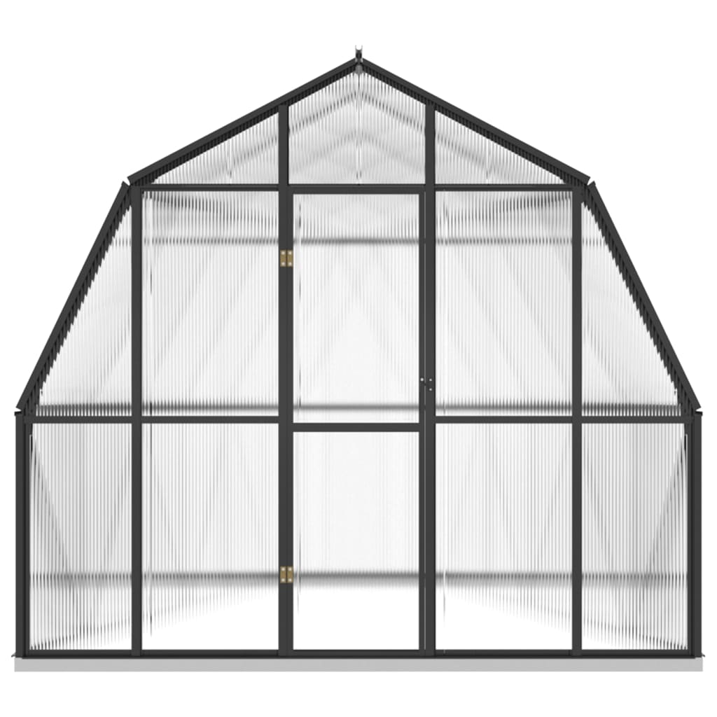 vidaXL Växthus med basram antracit 9,53 m² aluminium