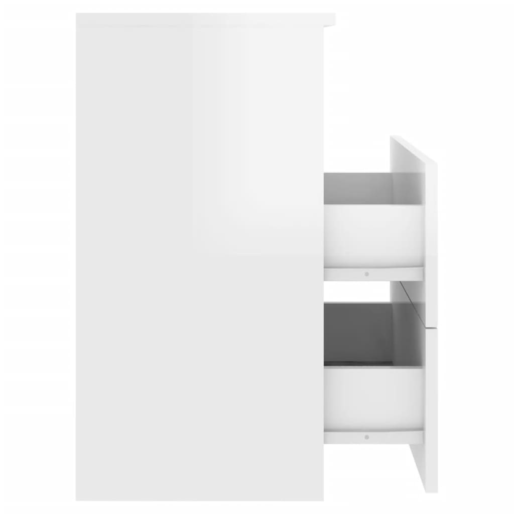 vidaXL Sängbord 2 st vit högglans 50x32x60 cm spånskiva