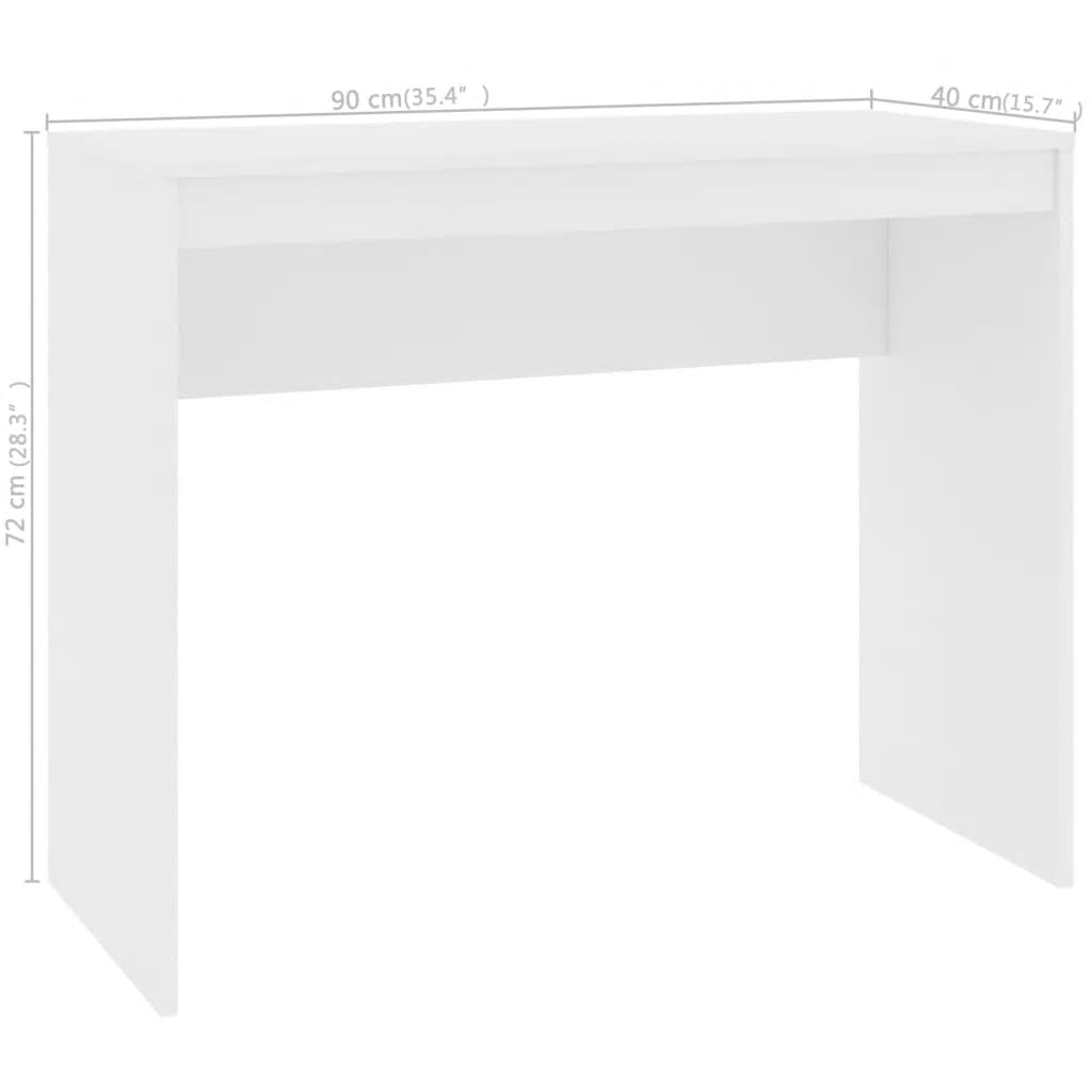 vidaXL Skrivbord vit 90x40x72 cm konstruerat trä
