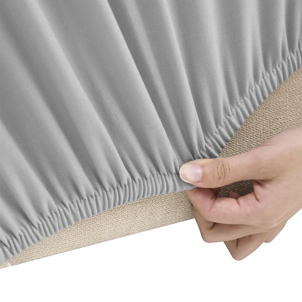 vidaXL Sofföverdrag 2-sits med stretch grå polyesterjersey