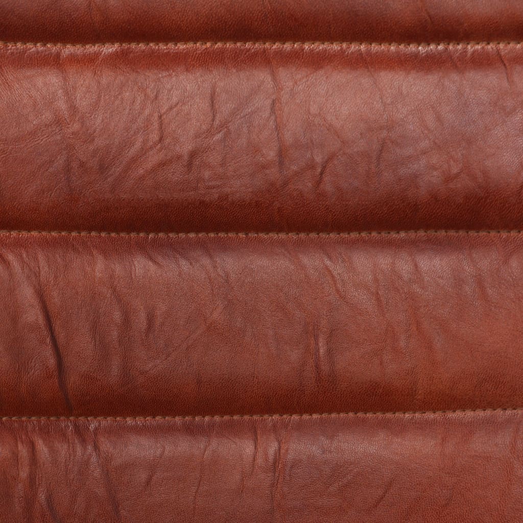 vidaXL Matstolar 4 st brun äkta läder