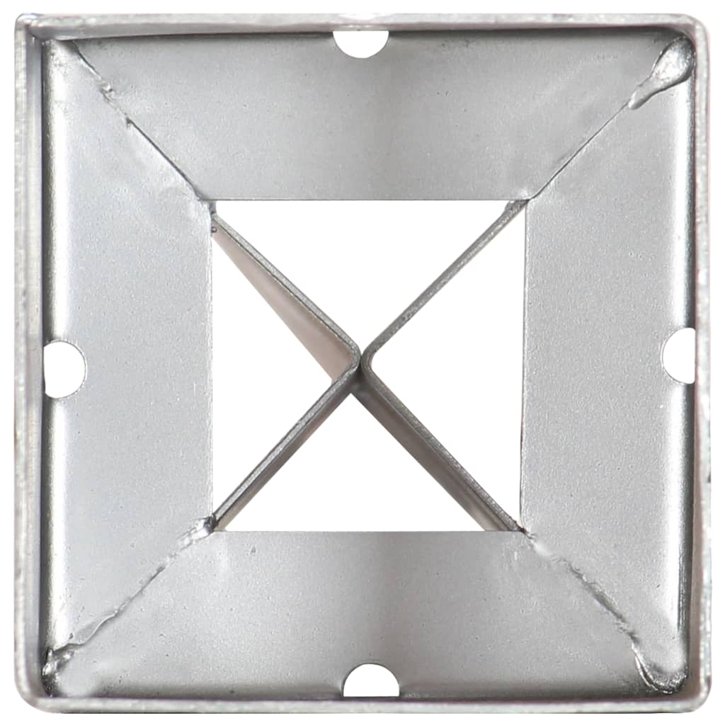 vidaXL Jordspett 6 st silver 9x9x90 cm galvaniserat stål