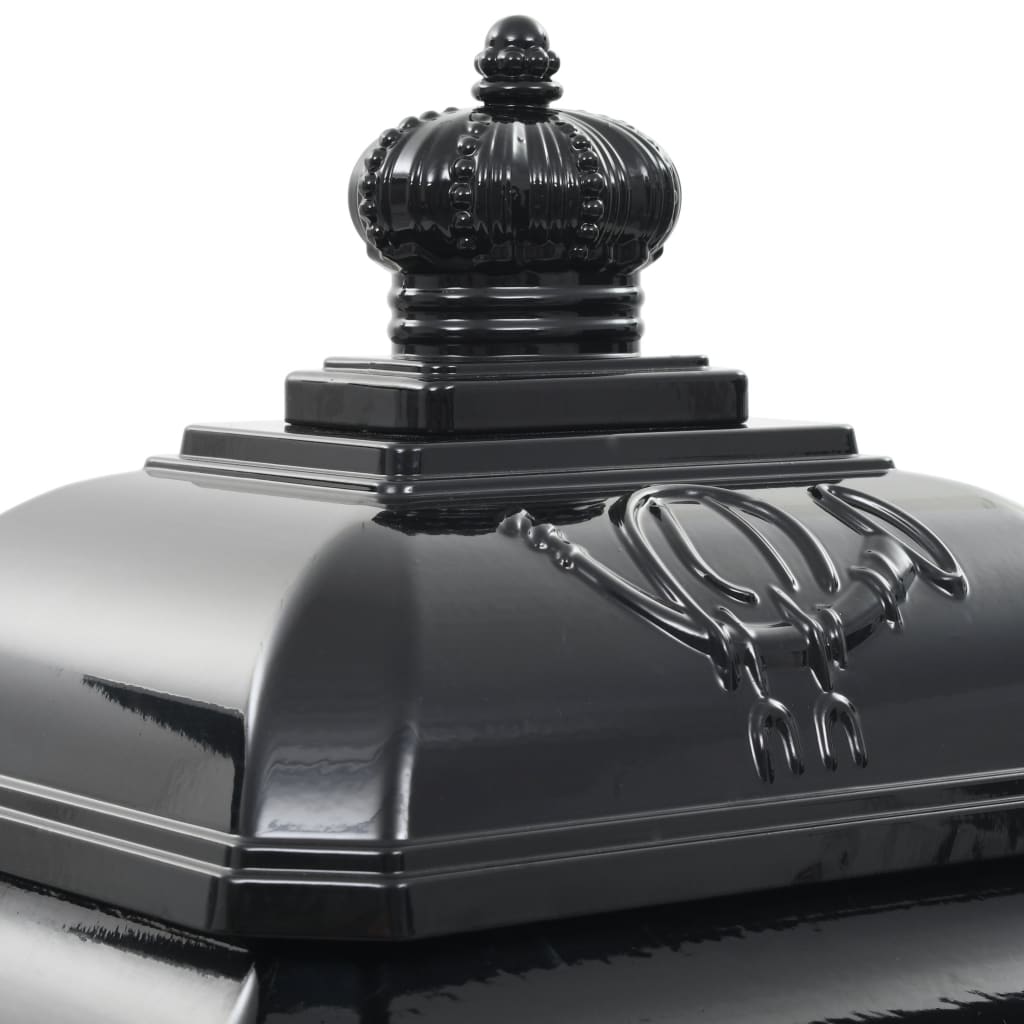 vidaXL Markpostlåda vintage stil rostfri aluminium svart