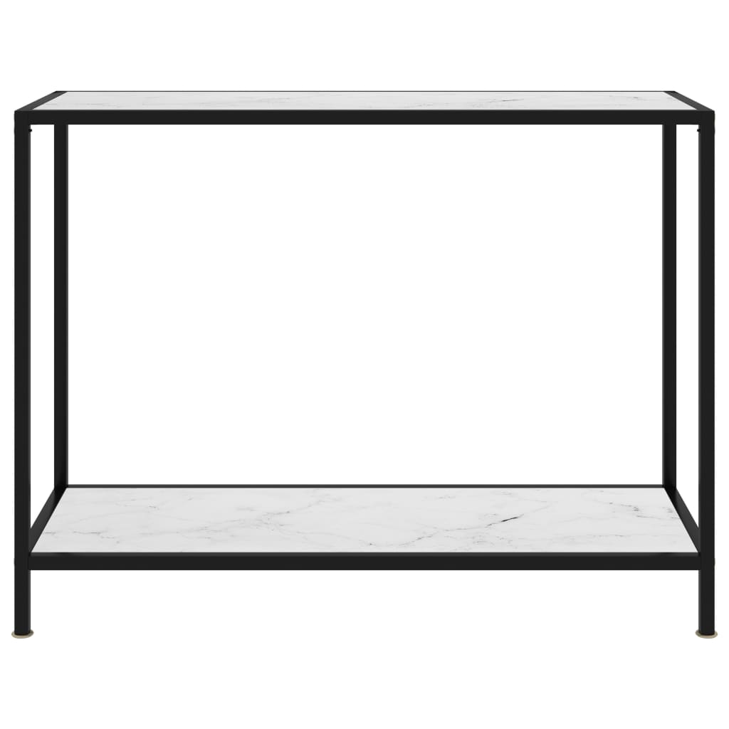 vidaXL Konsolbord vit 100x35x75 cm härdat glas
