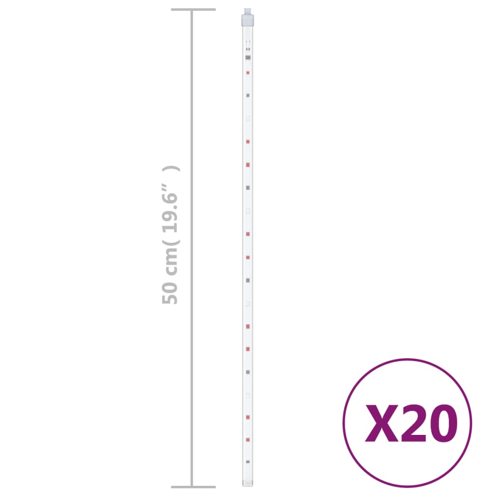 vidaXL Meteorregn 20 st 50 cm 720 LED flerfärgad inne/ute