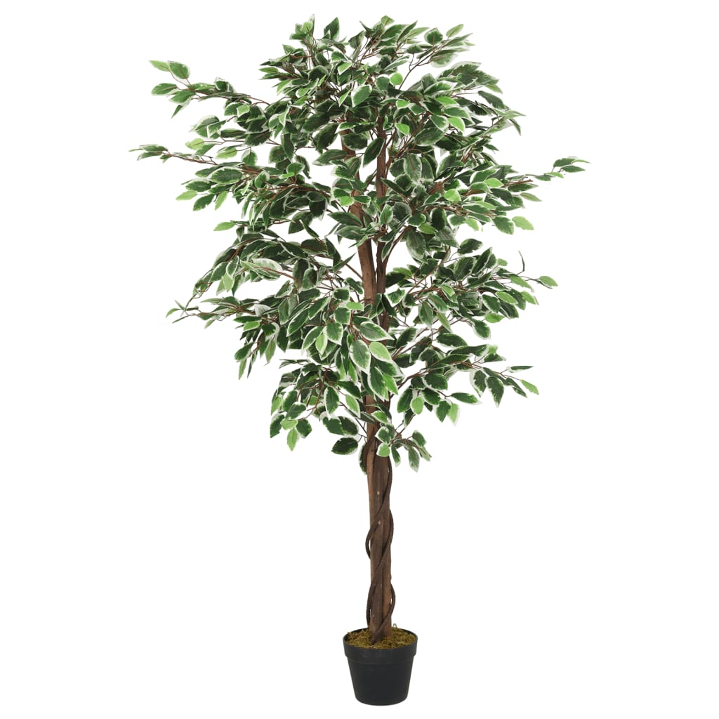 vidaXL Konstväxt fikusträd 378 blad 80 cm grön