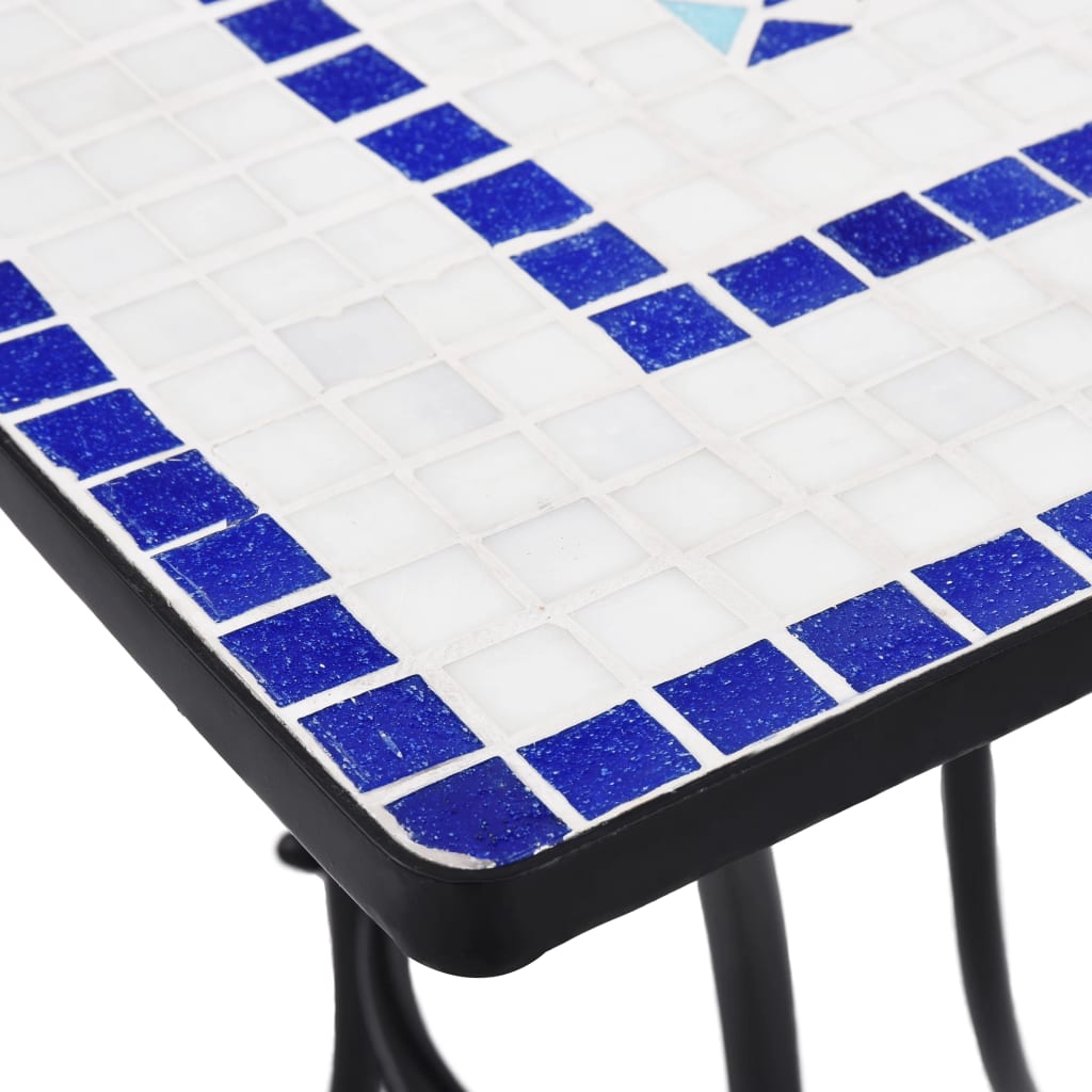 vidaXL Mosaikbord blå och vit 60 cm keramik