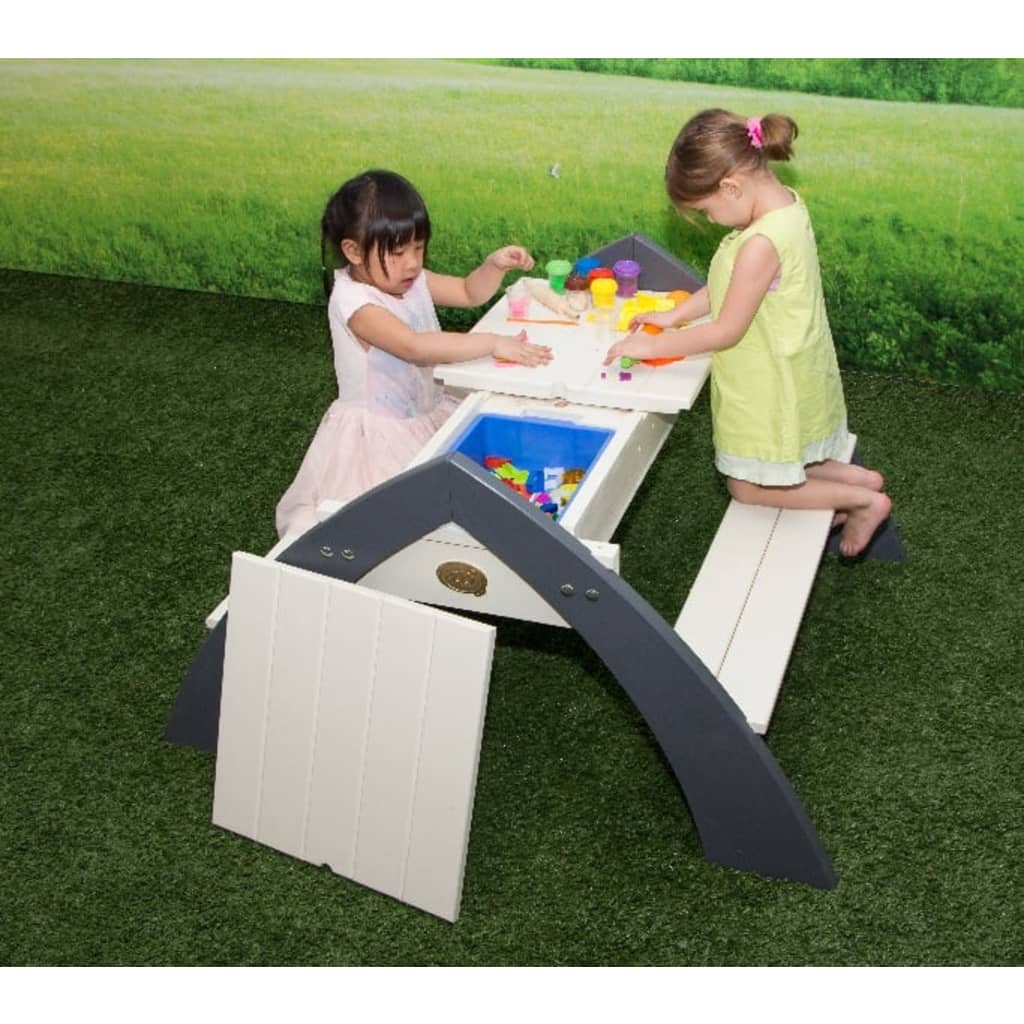AXI Picknickbord för barn Delta grå och vit A031.023.00