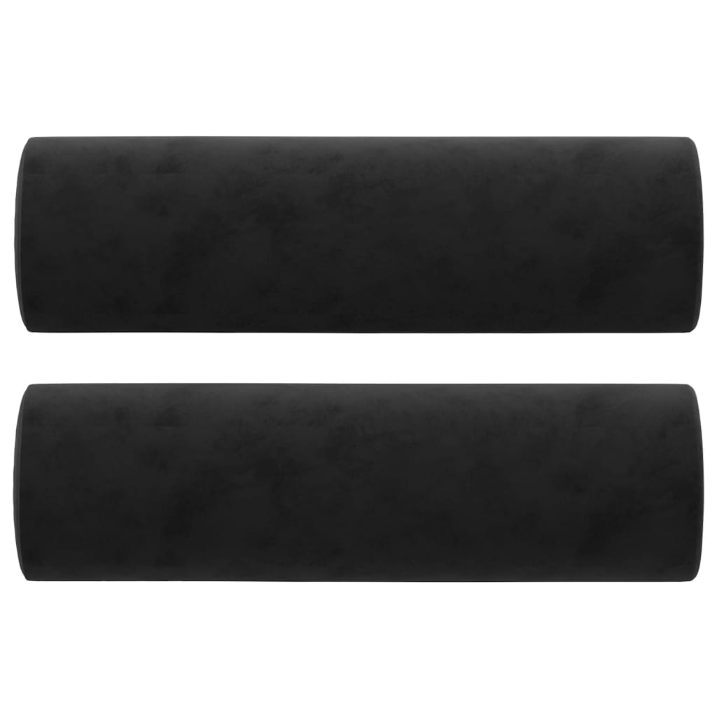 vidaXL 2-sitssoffa med prydnadskuddar svart 120 cm sammet