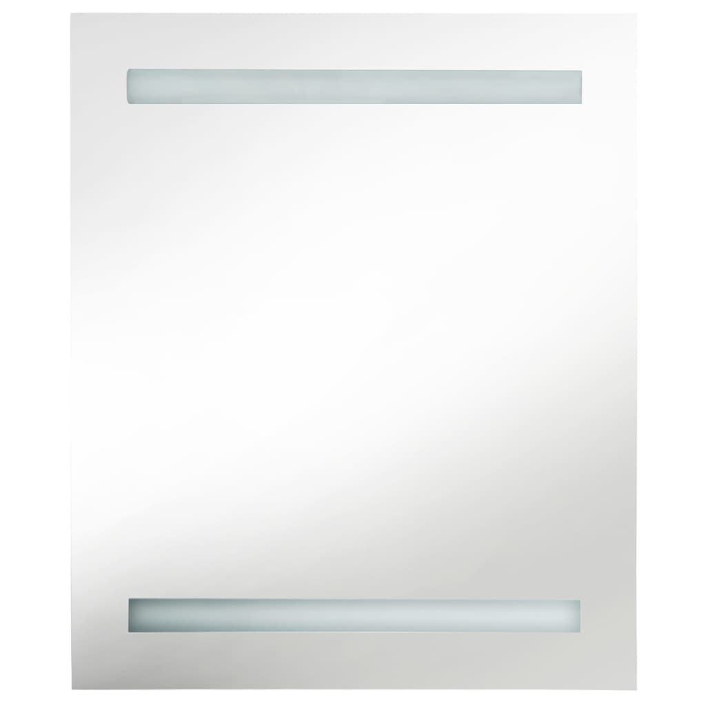 vidaXL Badrumsspegel LED vit och ek 50x14x60 cm