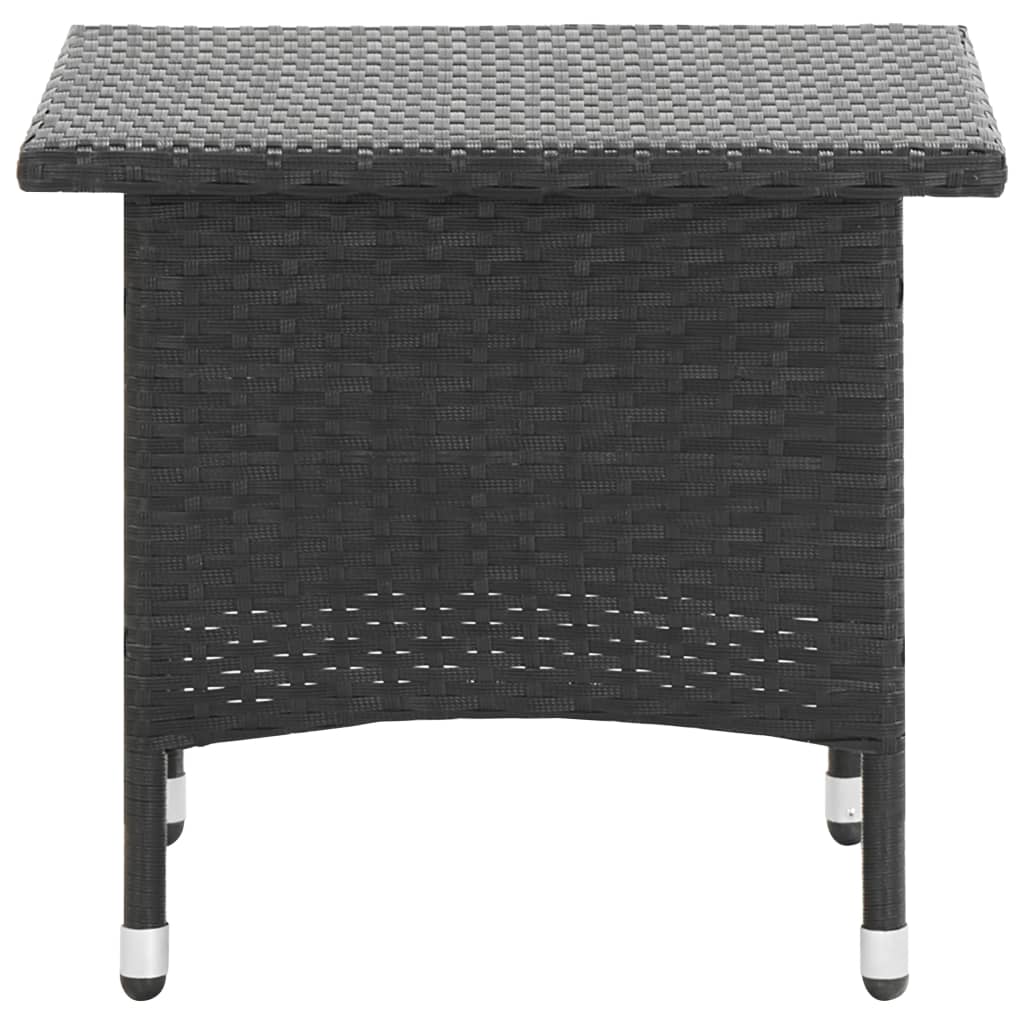 vidaXL Trädgårdsbord svart 50x50x47 cm konstrotting