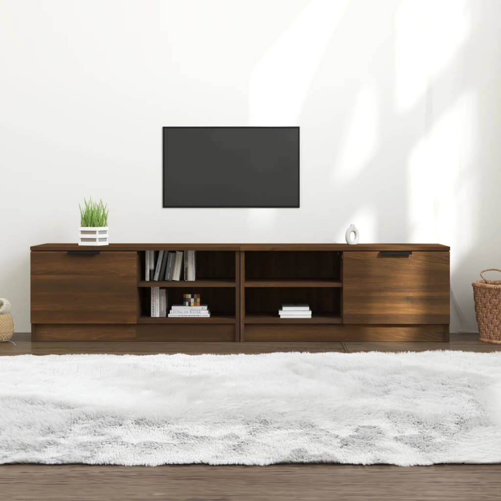 vidaXL TV-bänk 2 st brun ek 80x35x36,5 cm konstruerat trä