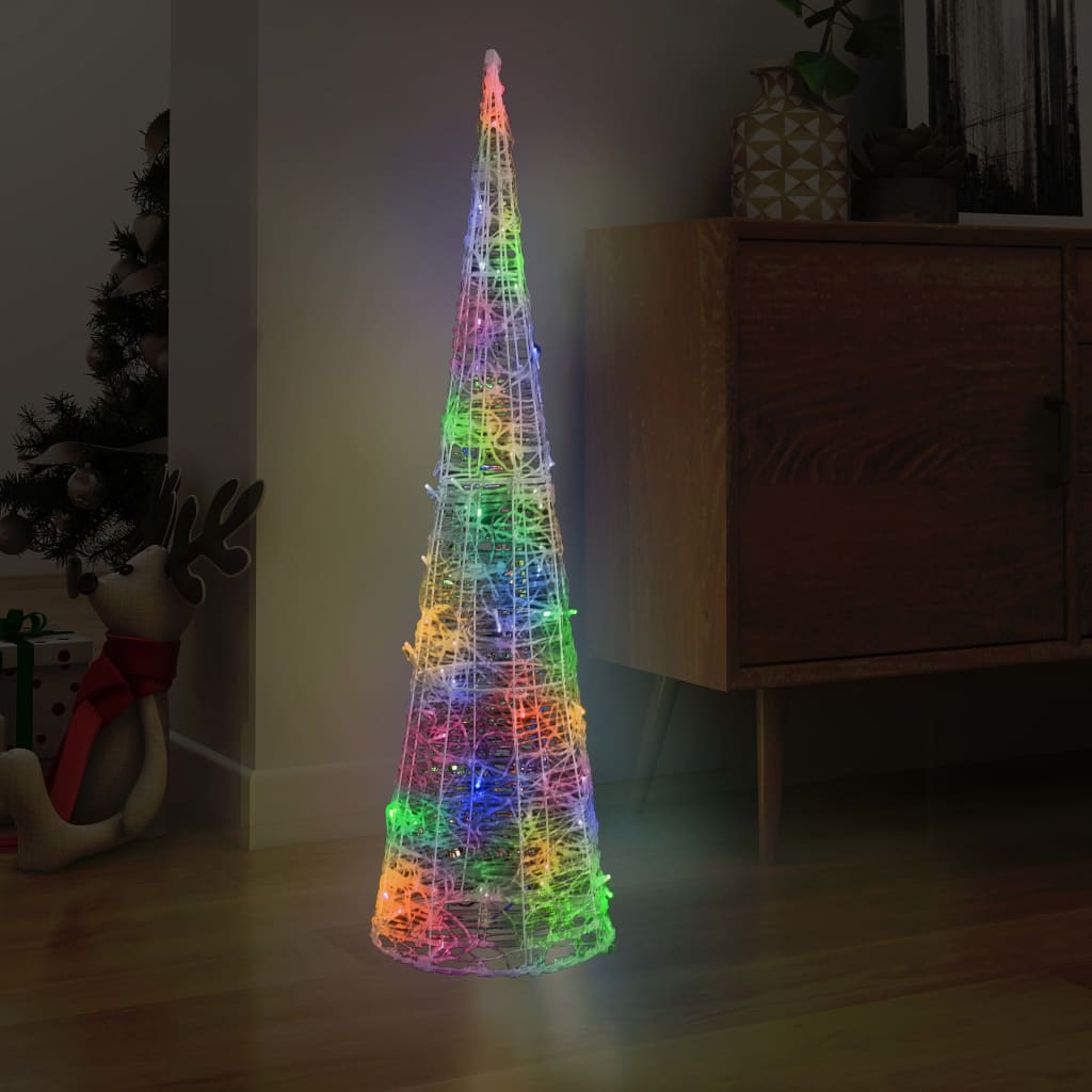 vidaXL Ljuskon LED pyramid akryl flerfärgad 120 cm
