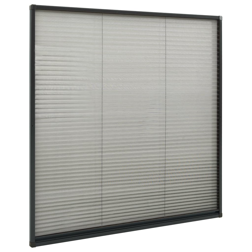 vidaXL Plisserat insektsnät för fönster aluminium antracit 120x120 cm