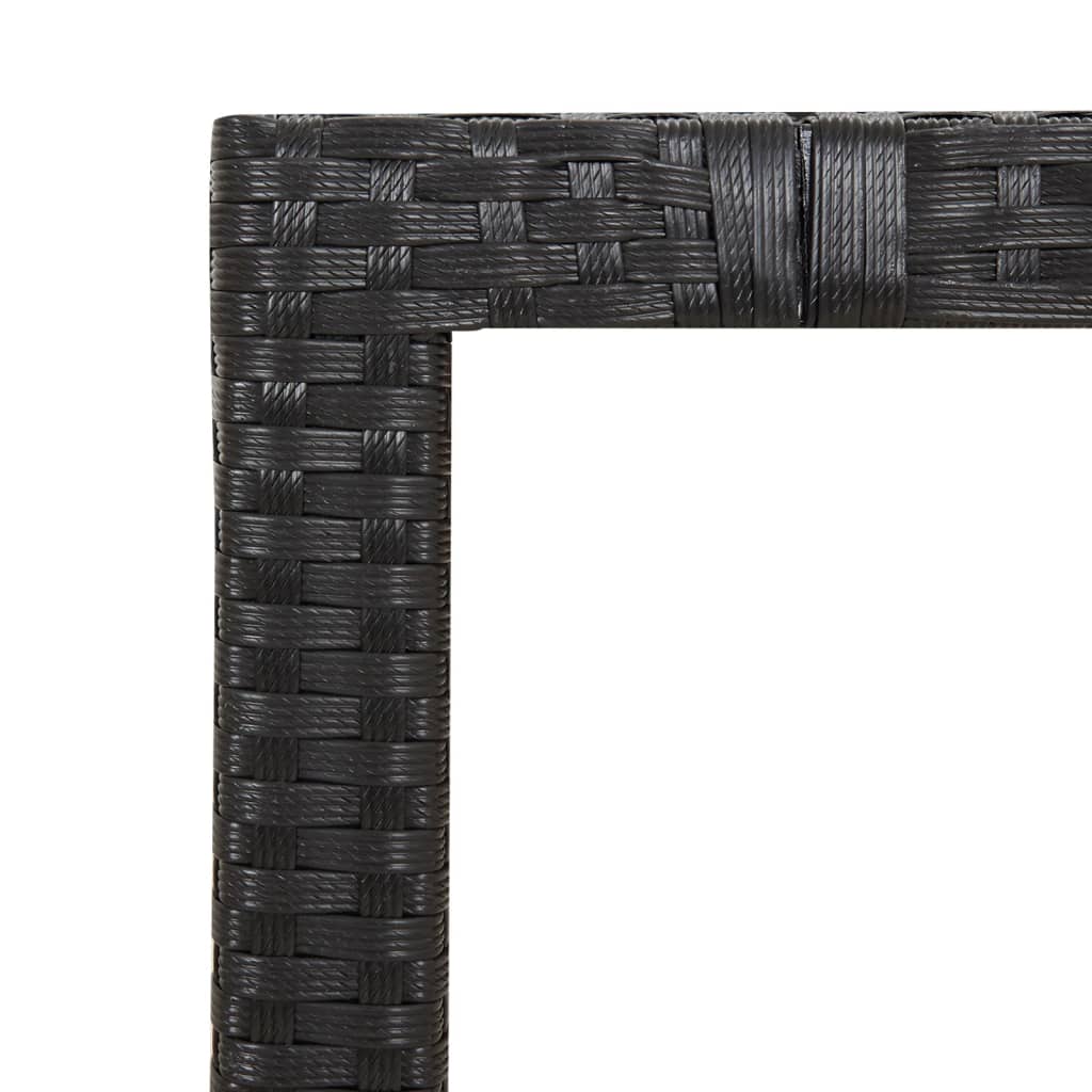 vidaXL Trädgårdsbord svart konstrotting & massiv akacia