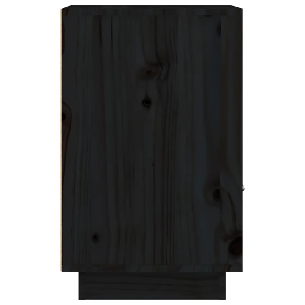 vidaXL Sängbord svart 40x34x55 cm massiv furu