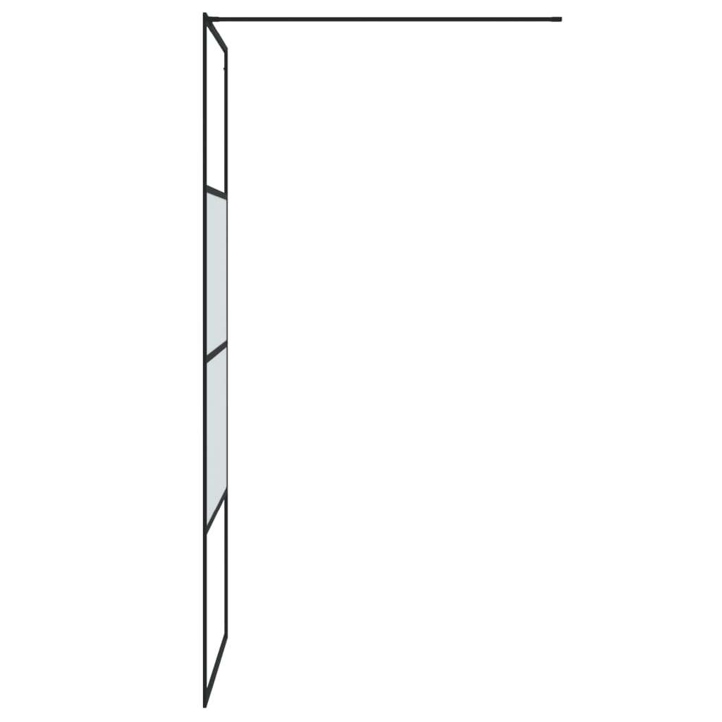 vidaXL Duschvägg svart 80x195 cm halvfrostat ESG-glas
