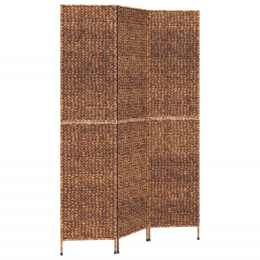 vidaXL Rumsavdelare 3 paneler brun 122x180 cm vattenhyacint