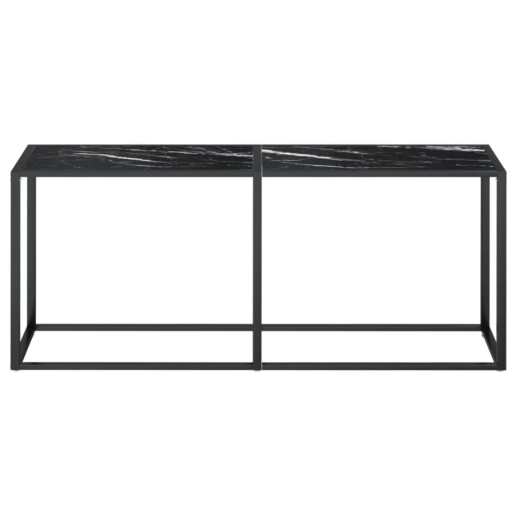 vidaXL Konsolbord svart marmor 180x35x75,5 cm härdat glas