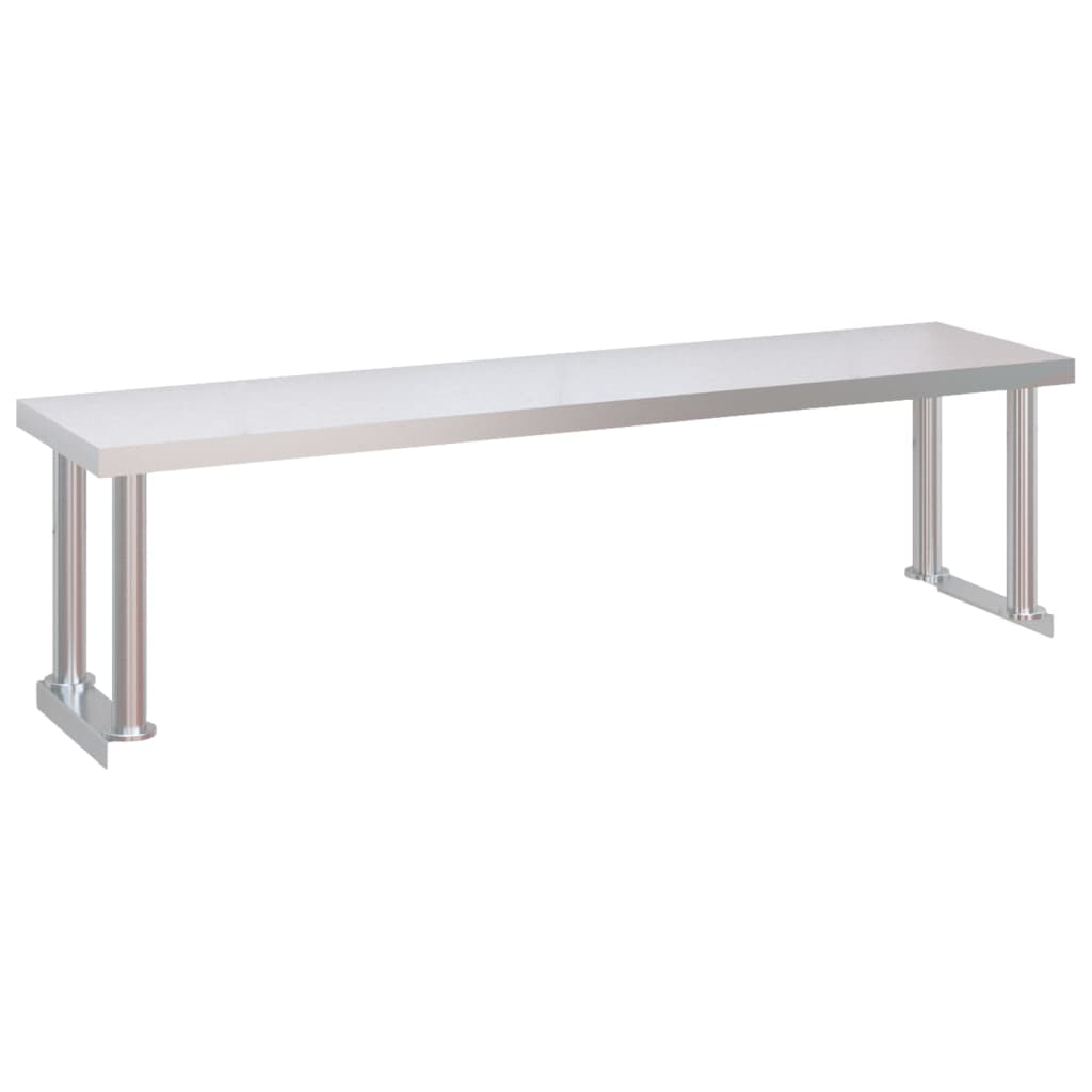 vidaXL Arbetsbord med överhylla 120x60x115 cm rostfritt stål