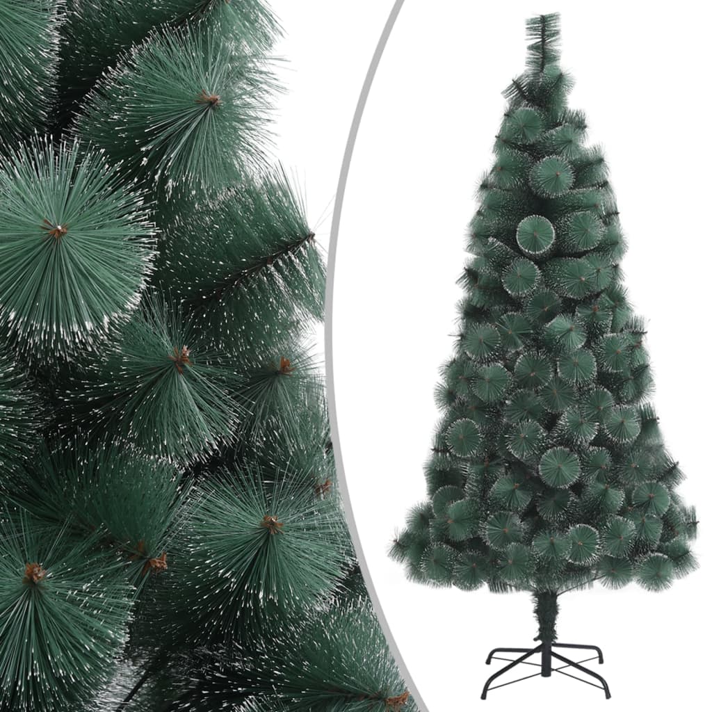 vidaXL Plastgran med LED och julgranskulor grön 120 cm PVC&PE