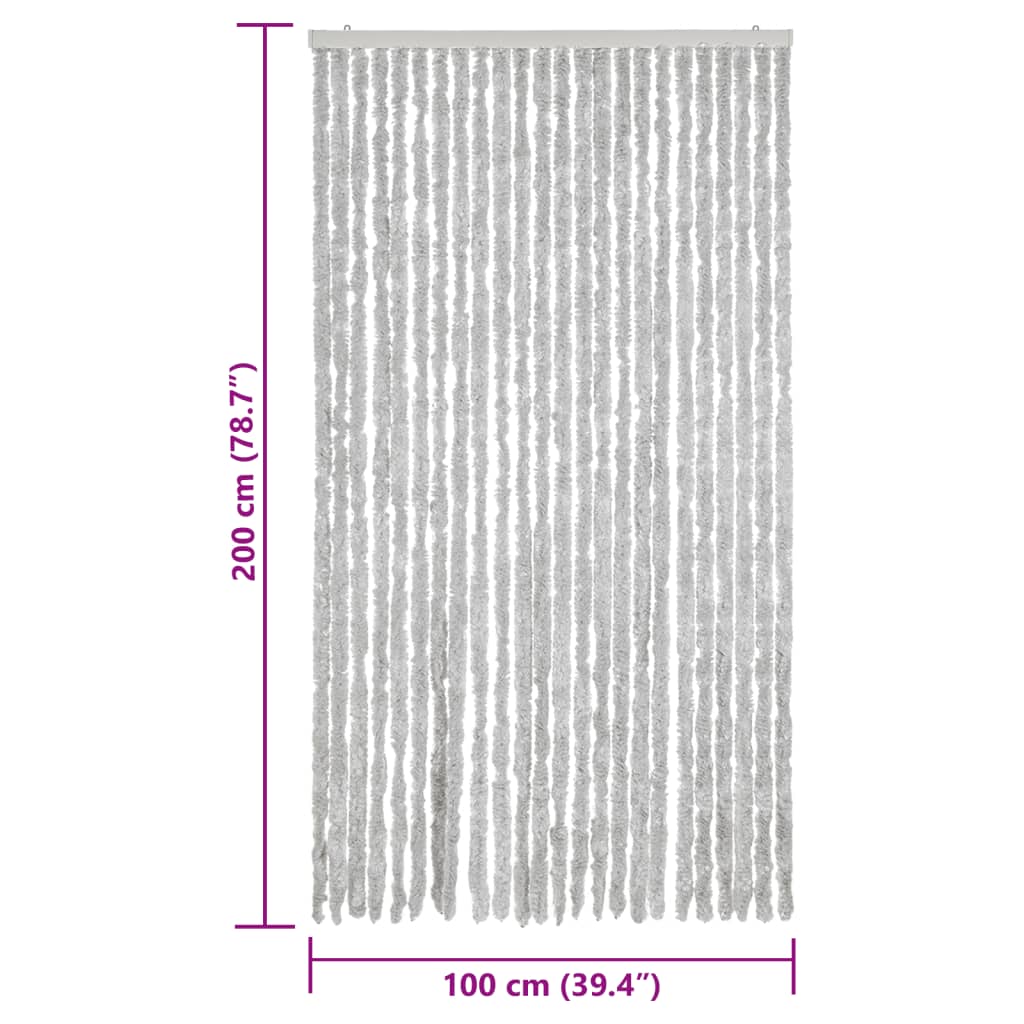 vidaXL Insektsgardin grå 100x200 cm chenille