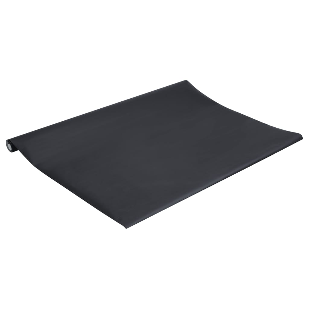 vidaXL Möbeldekal självhäftande matt svart 90x500 cm PVC