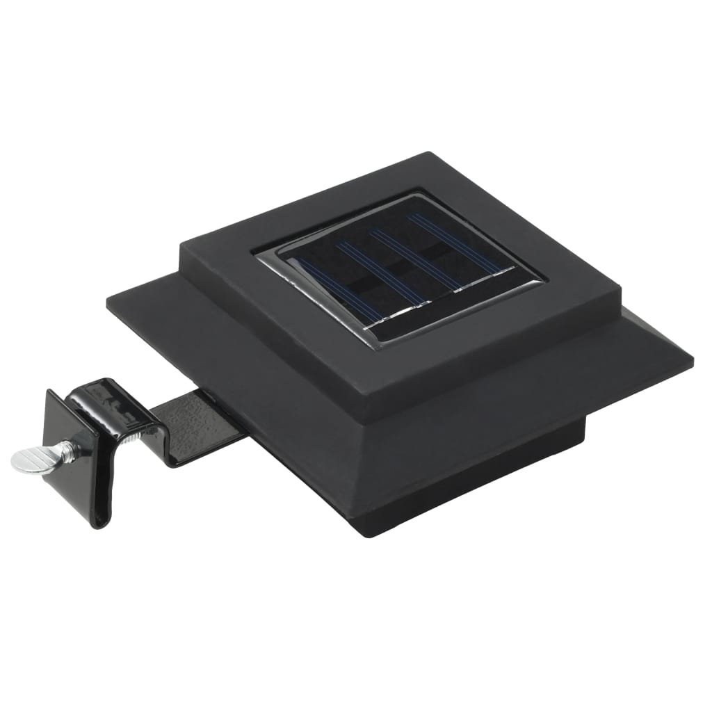 vidaXL Solcellslampor 12 st LED fyrkantiga 12 cm svart