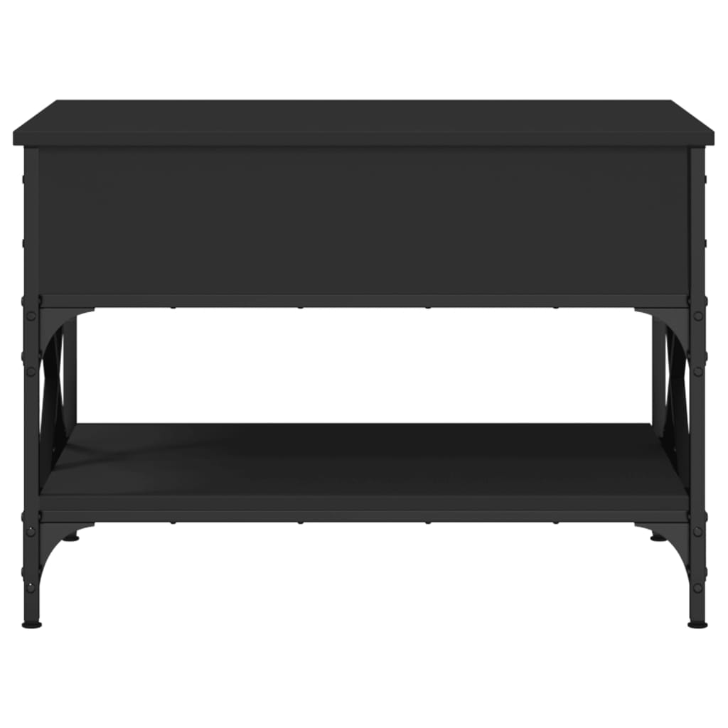 vidaXL Soffbord svart 70x50x50 cm konstruerat trä och metall