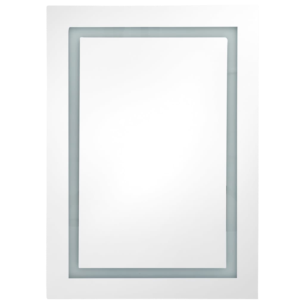 vidaXL Spegelskåp med LED blank vit 50x13x70 cm