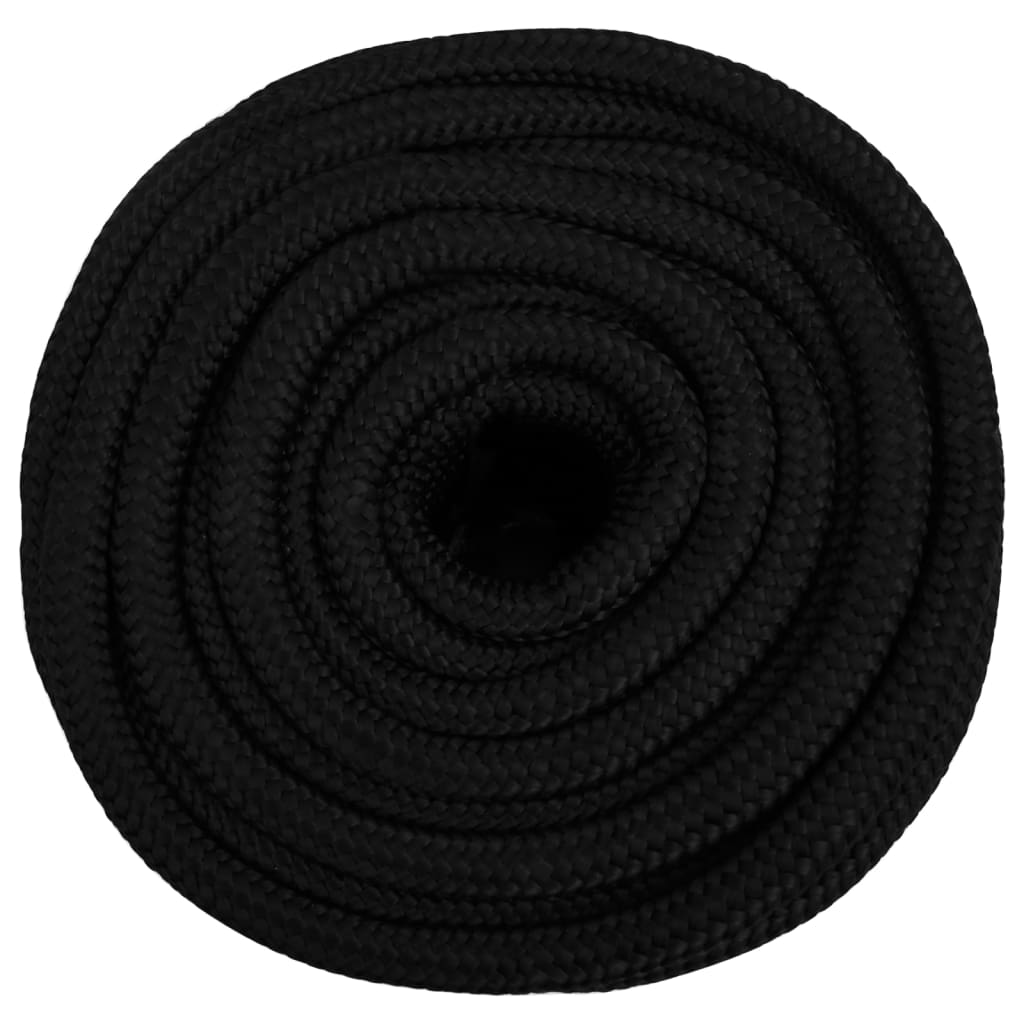 vidaXL Rep svart 18 mm 50 m polyester