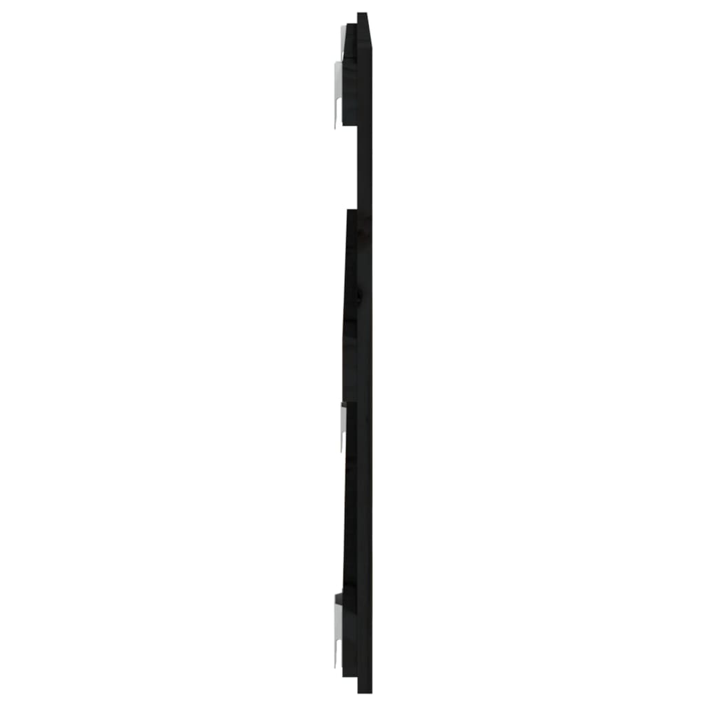 vidaXL Väggmonterad huvudgavel svart 95,5x3x60 cm massiv furu