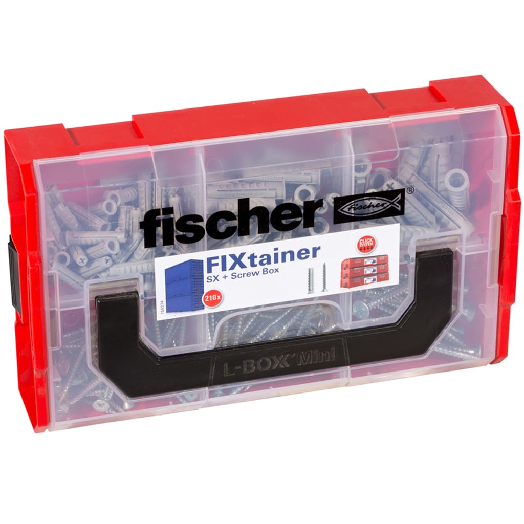 Fischer SX Väggplugg med skruvar FIXtainer 210 delar