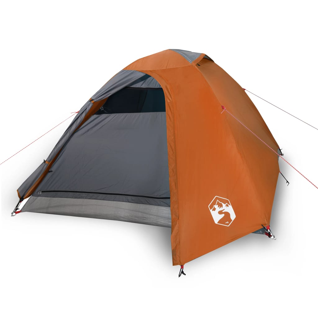 vidaXL Campingtält 2 Personer grå & orange 264x210x125 cm 185T taft