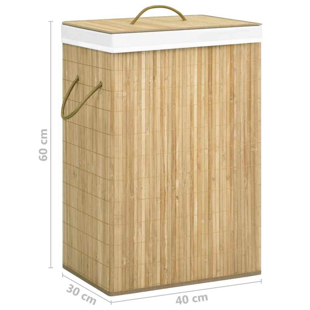 vidaXL Tvättkorg bambu med 2 sektioner 72 L