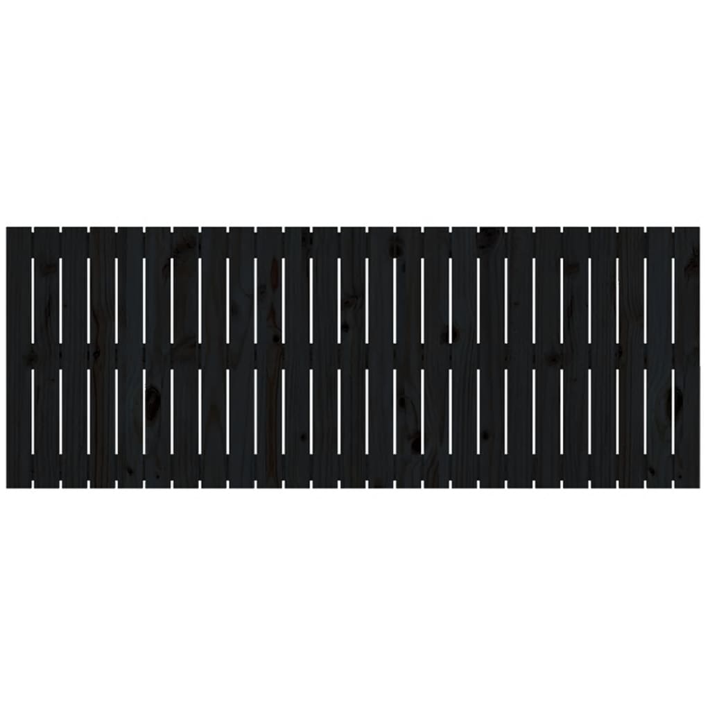 vidaXL Väggmonterad huvudgavel svart 159,5x3x60 cm massiv furu