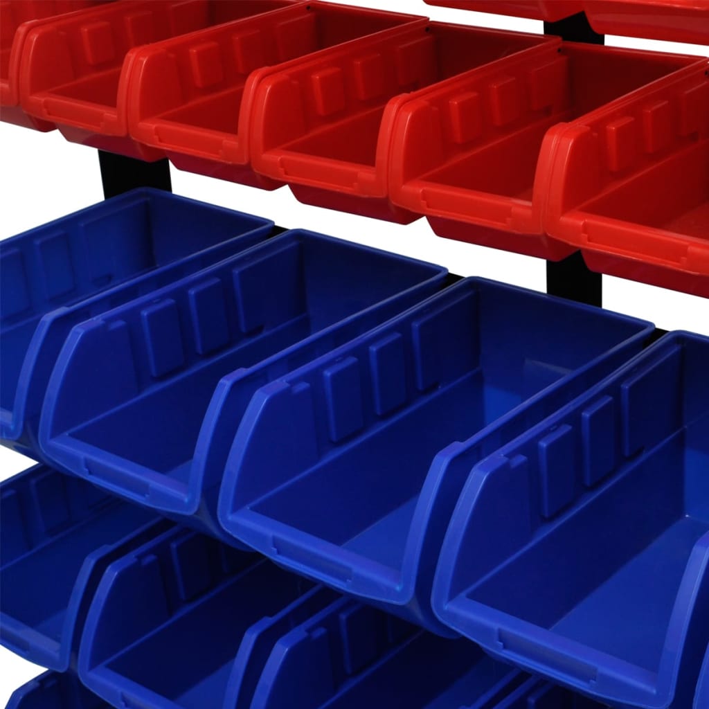 Blå & röd förvaringshylla för garageverktyg