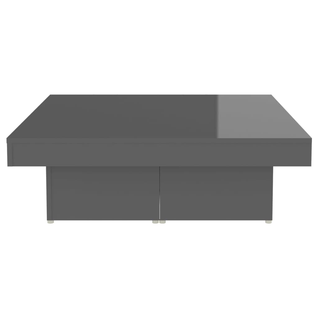 vidaXL Soffbord grå högglans 90x90x28 cm spånskiva