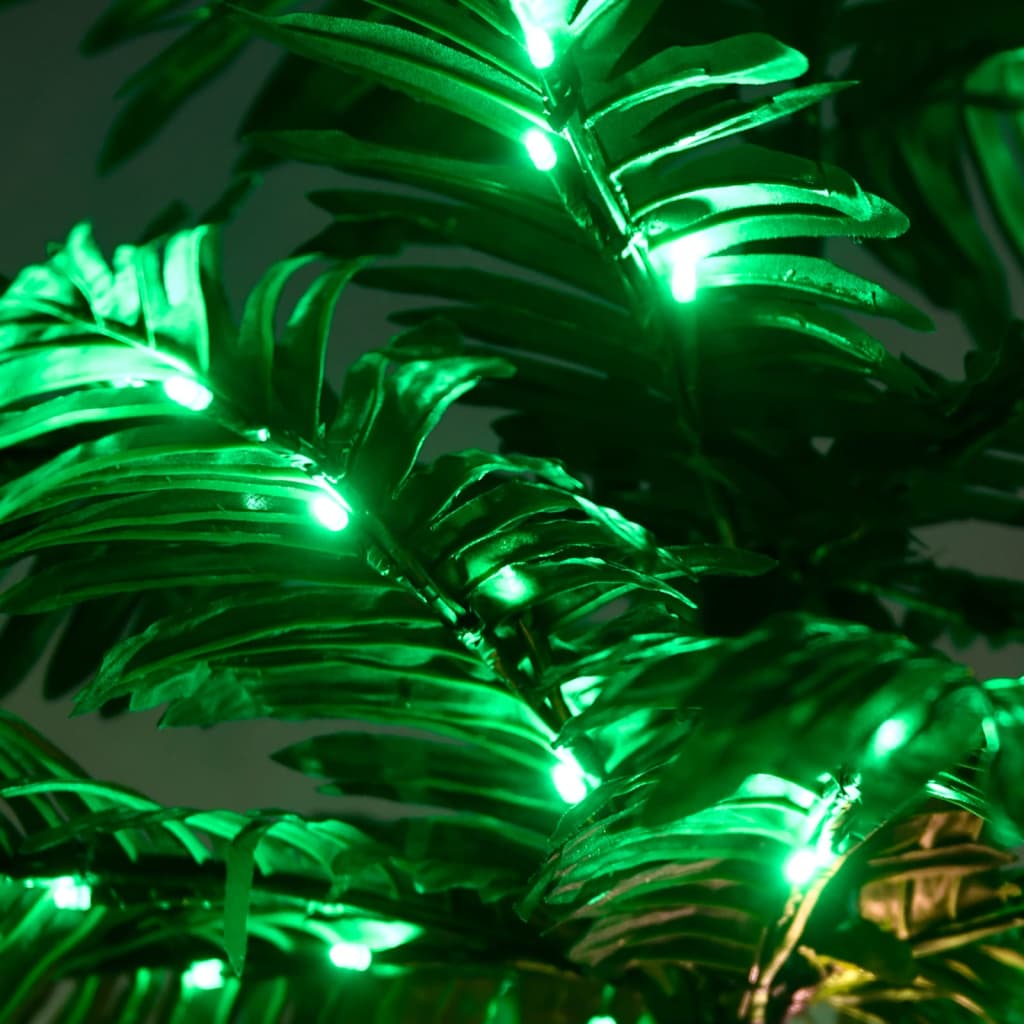vidaXL Palmträd med LED varmvit 88 LEDs 150 cm