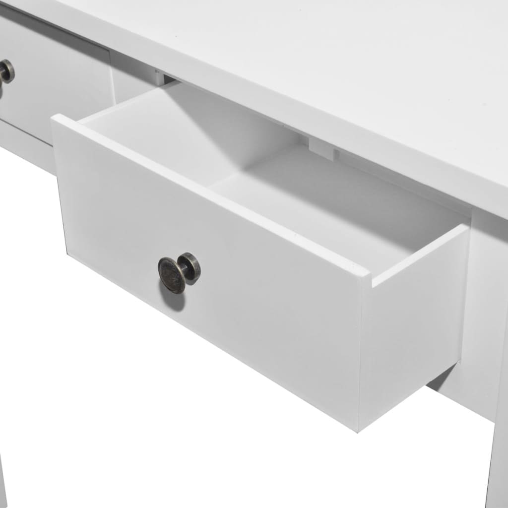 vidaXL Avlastningsbord med två lådor vit